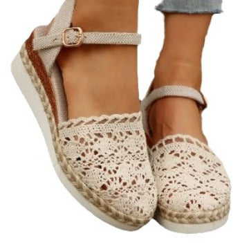 Women's Outerwear Hemp Rope Lace Casual Sandals