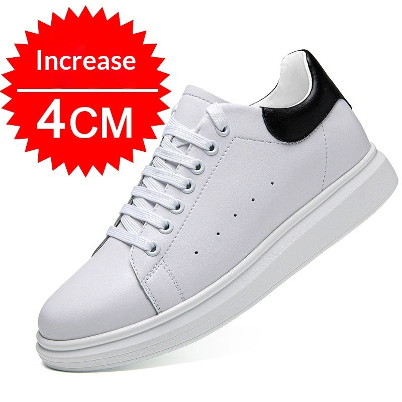 Korean-style Casual Invisible-heeled White Sneakers For Men Autumn Season