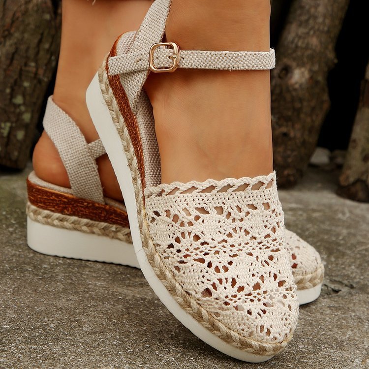 Women's Outerwear Hemp Rope Lace Casual Sandals