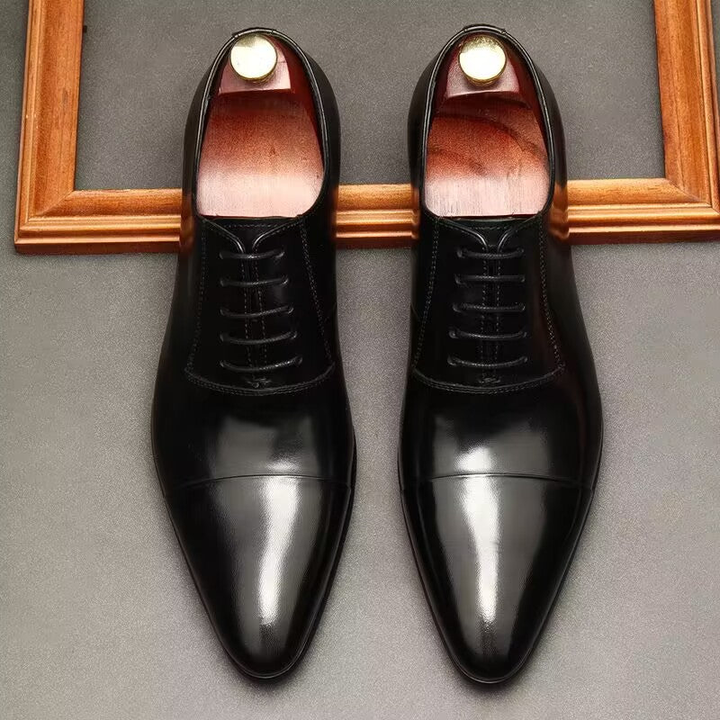 Lace-up Business Formal Shoes For Trendy Men